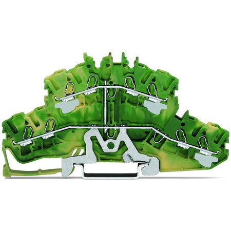 Wago 4-COND DOUBLE DECK TERMINAL, BLOCK 8 COND EARTH TERMINAL, BLOCK GRN/YEL 2002-2407